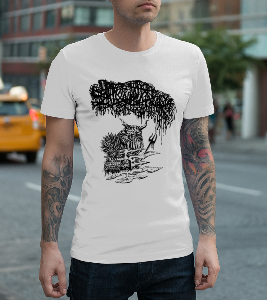 Sanguisugabogg Warlord Album Cover Art Demonic Skull Imagery T-Shirt