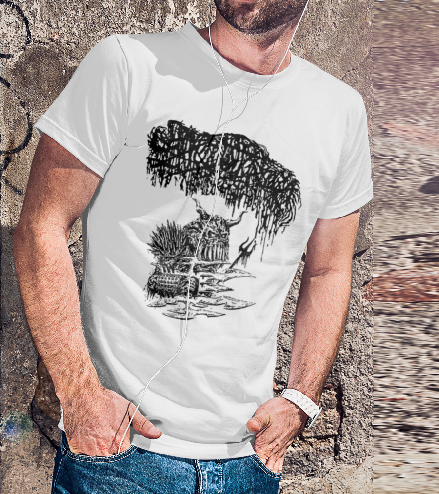 Sanguisugabogg Warlord Album Cover Art Demonic Skull Imagery T-Shirt