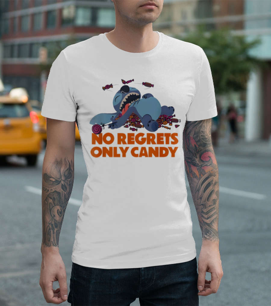 Stitch No Regrets Only Candy Halloween Disney T-Shirt