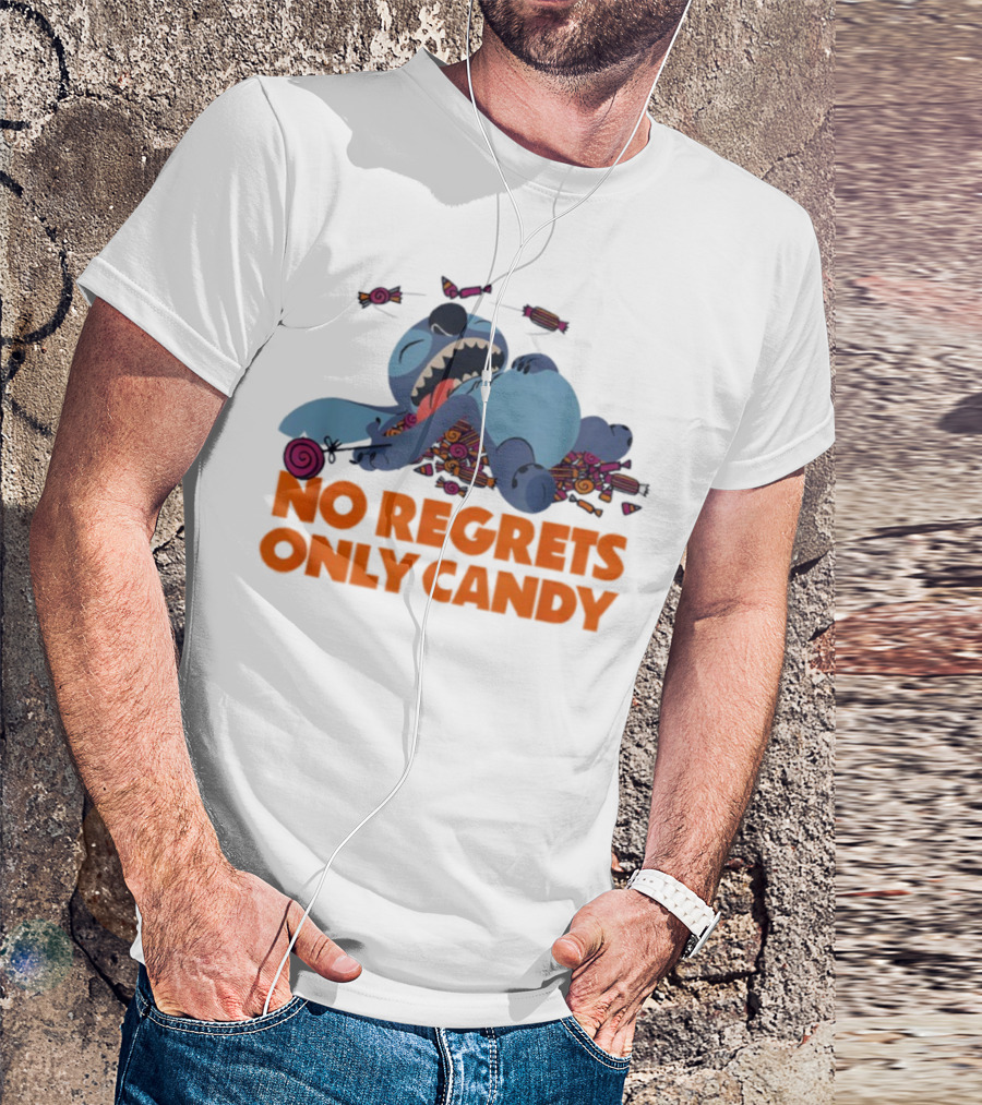 Stitch No Regrets Only Candy Halloween Disney T-Shirt