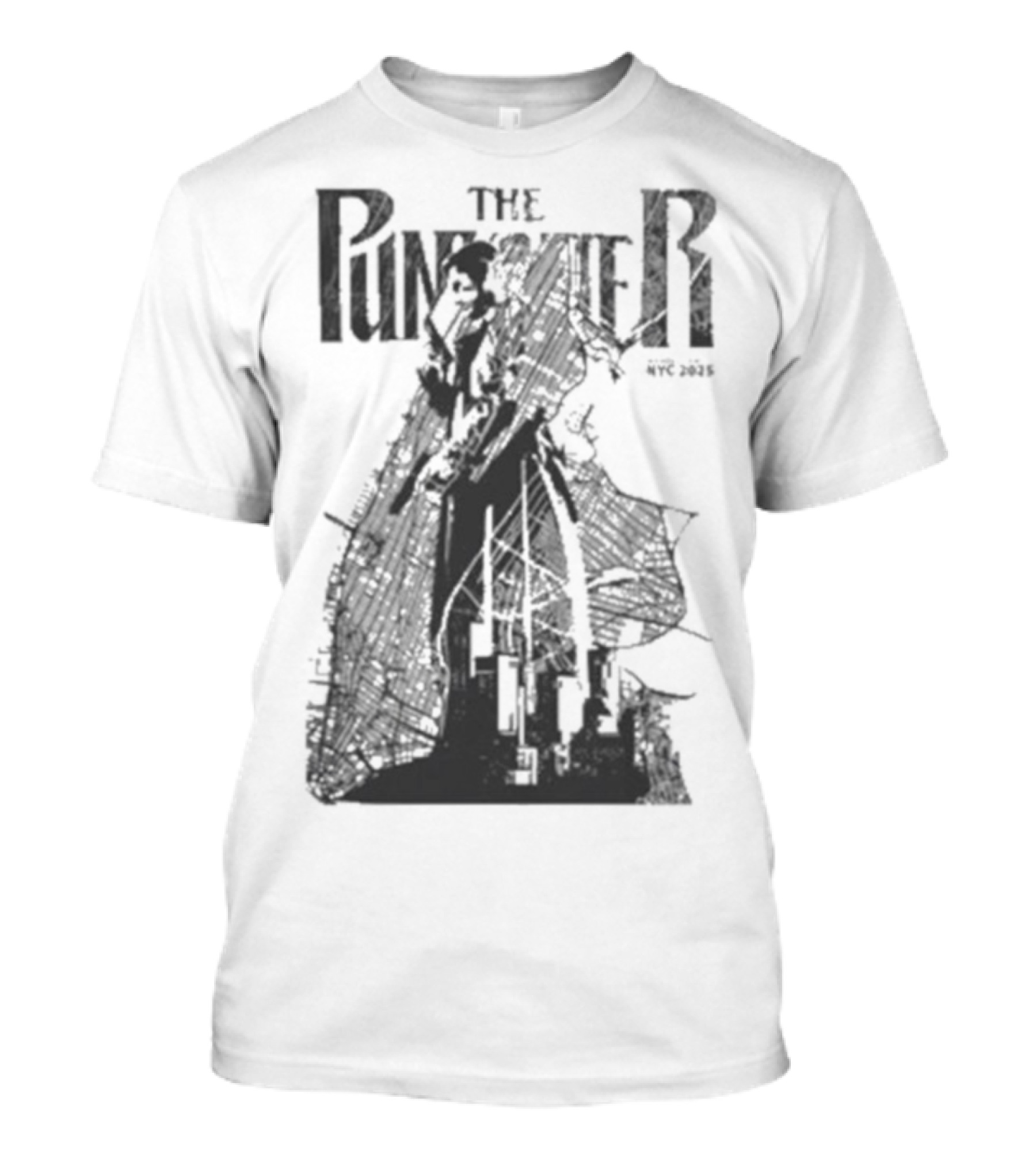 The Punisher NYC Marvel 2025 Stylized Character Illustration T-Shirt