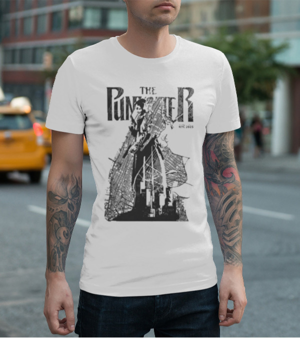 The Punisher NYC Marvel 2025 Stylized Character Illustration T-Shirt