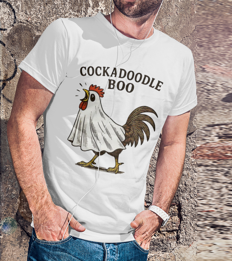 Cockadoodle Boo Ghost Rooster Halloween 2025 T-Shirt