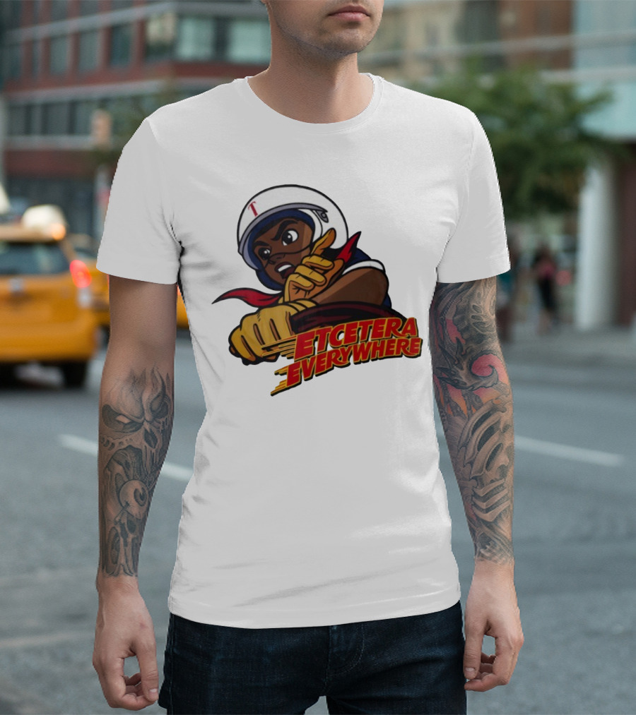 Etcetera Everywhere Racing Style Graphic With Determined Character T-Shirt