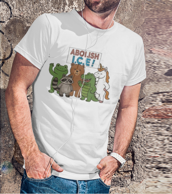 Abolish ICE Frog Raccoon Bear Dinosaur Unicorn T-Shirt