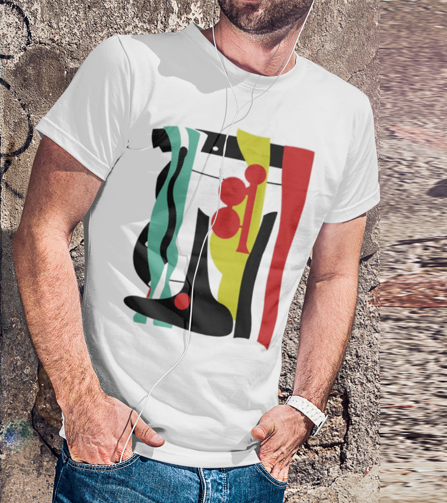 Ace Retro Primary Abstract Geometric Shapes T-Shirt