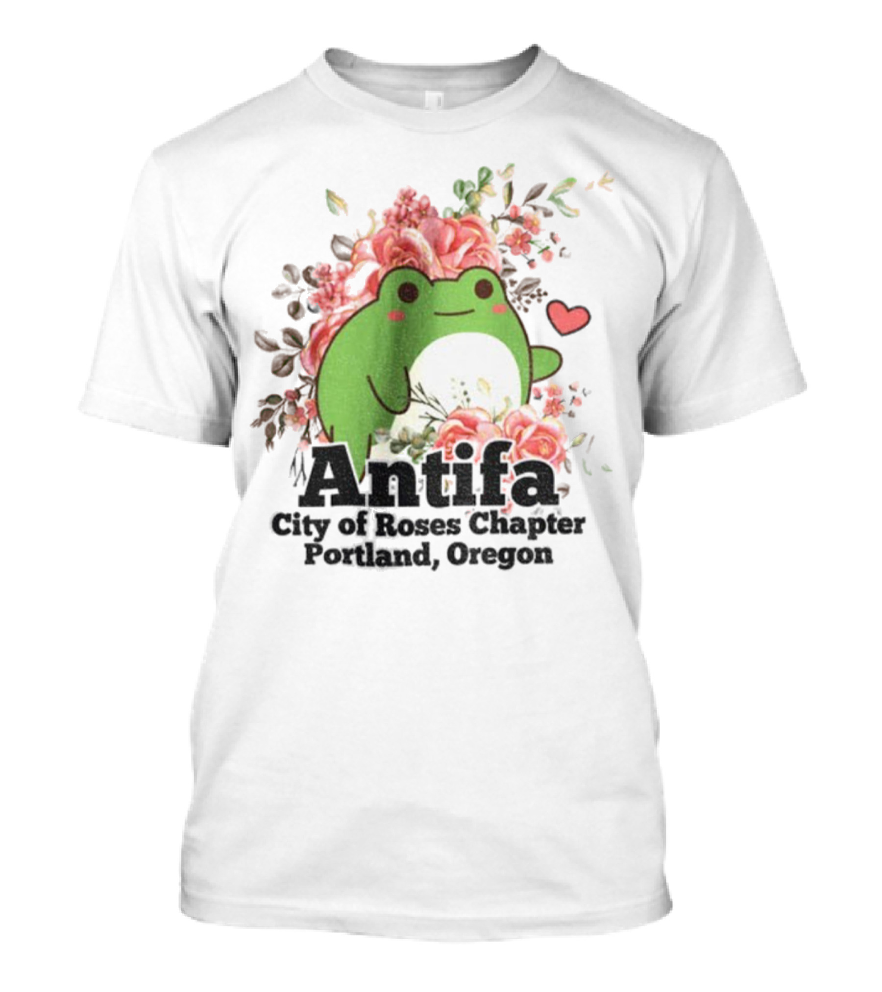 Antifa City Of Roses Chapter Portland Oregon Frog Protest Symbol T-Shirt