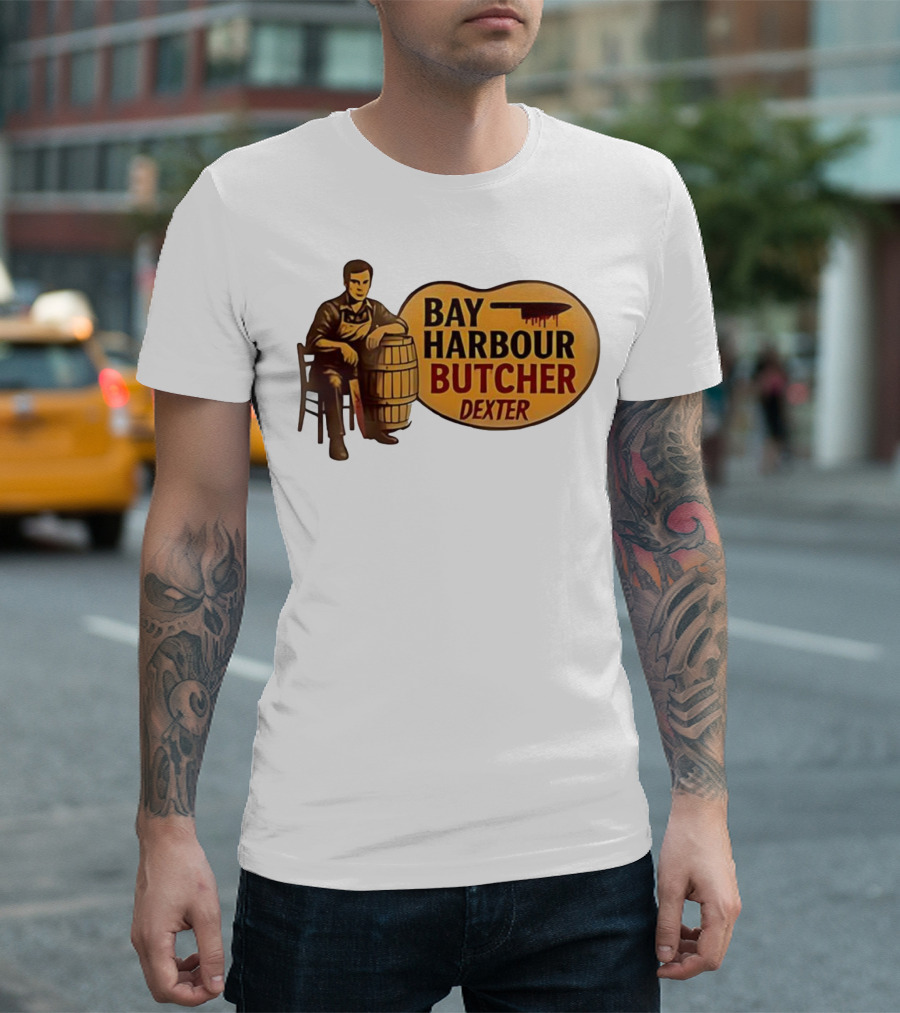 Bay Harbour Butcher Dexter Barrel Dark Vintage Style T-Shirt