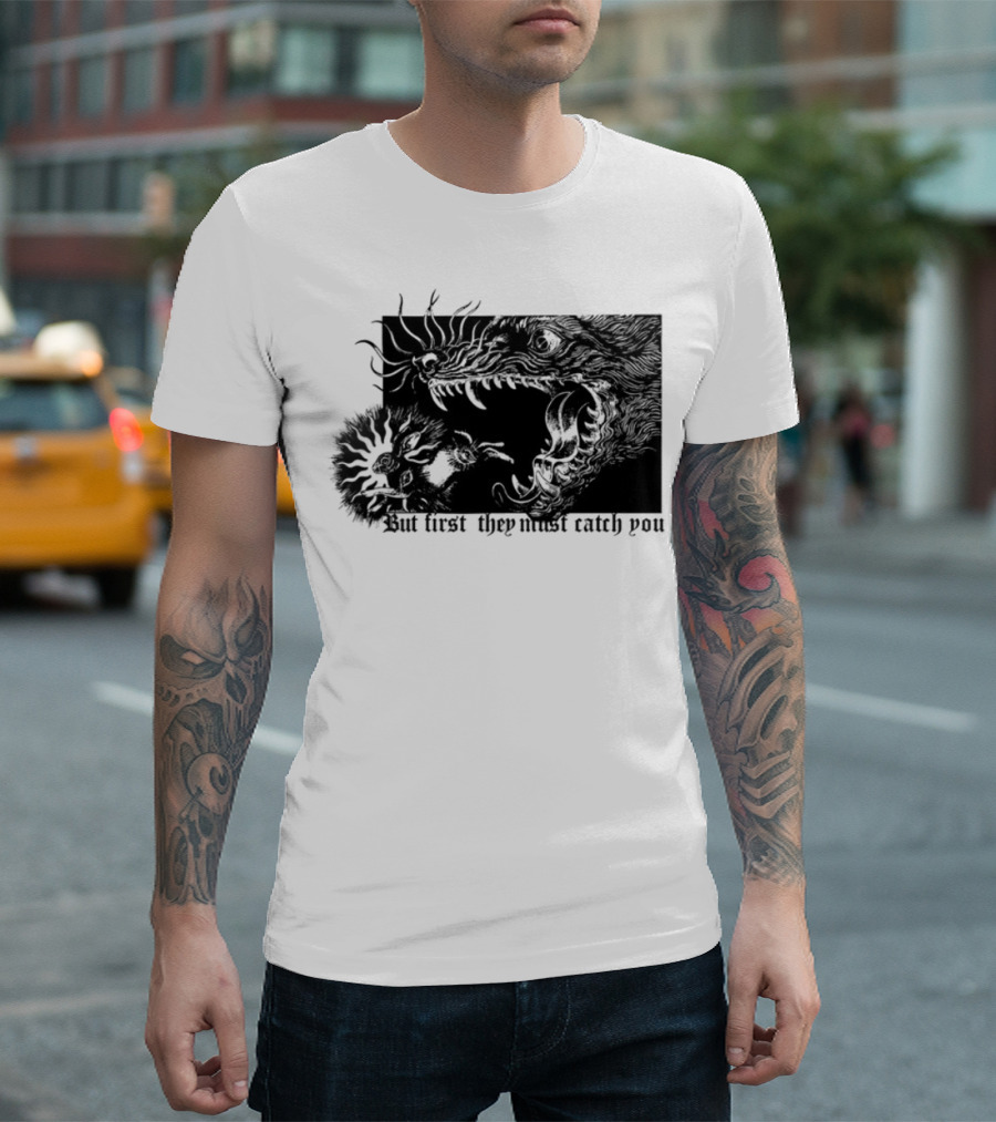 But First They Must Catch You Rabbit And Wolf Artful Chase T-Shirt