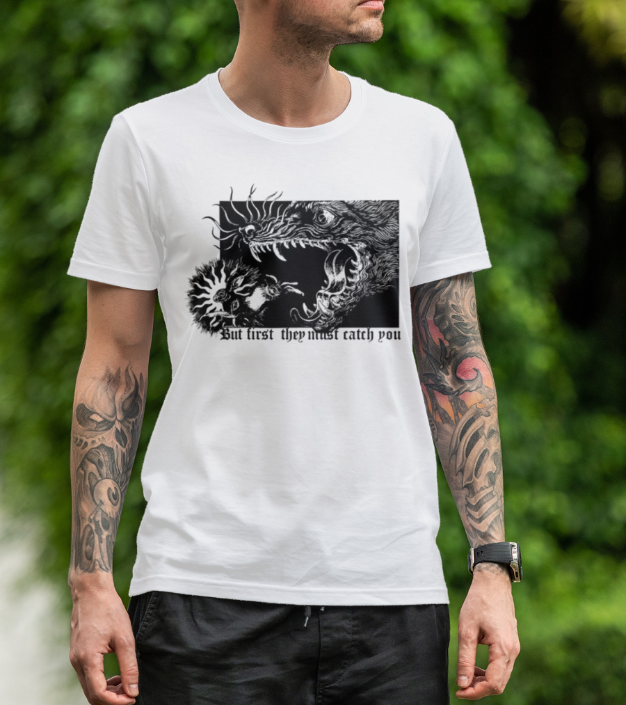But First They Must Catch You Rabbit And Wolf Artful Chase T-Shirt