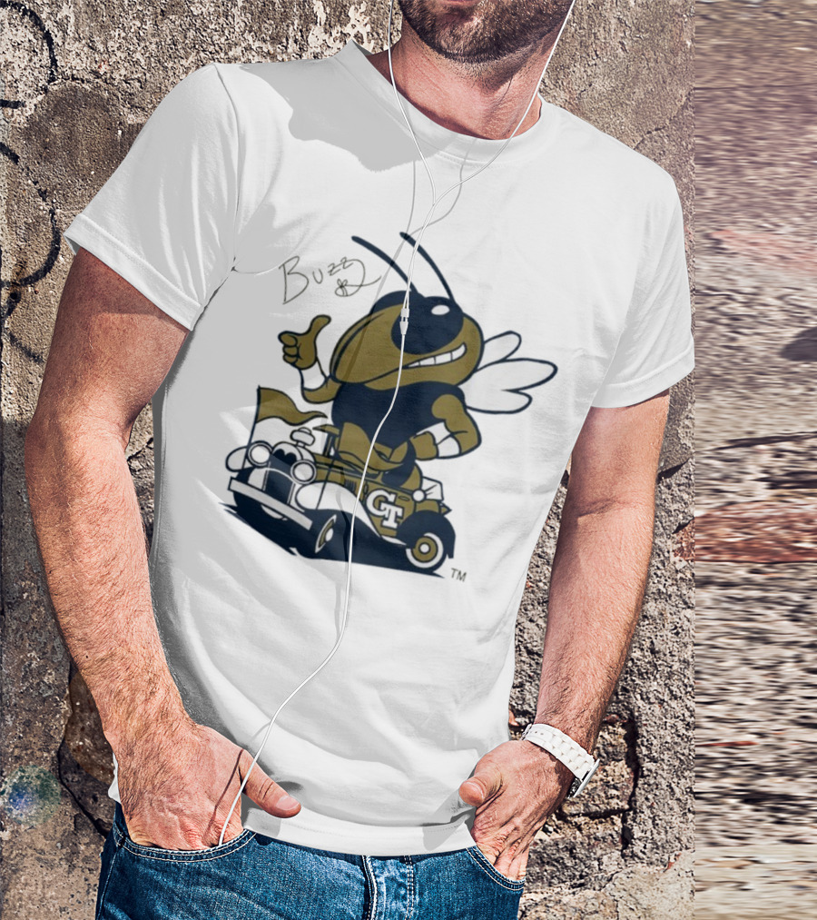 Buzz Georgia Tech Yellow Jacket GT Vintage Car Icon T-Shirt