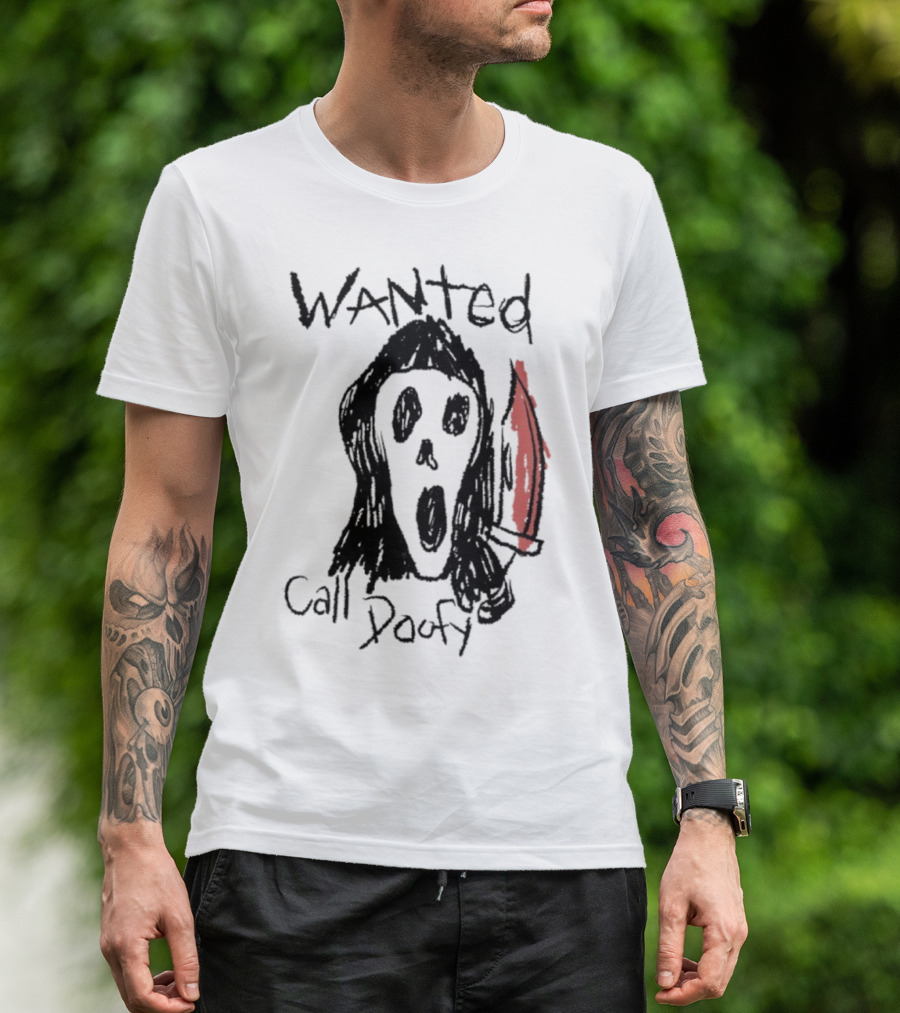 Wanted Call Doofy Scary Mask Knife T-Shirt
