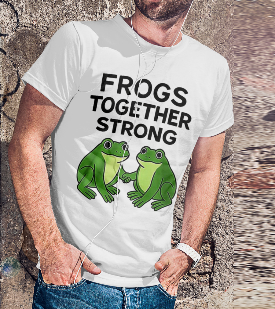 Frogs Together Strong Funny Holding Hands Unity T-Shirt