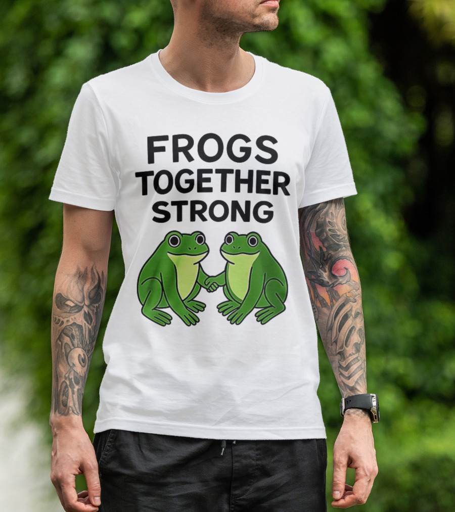 Frogs Together Strong Funny Holding Hands Unity T-Shirt