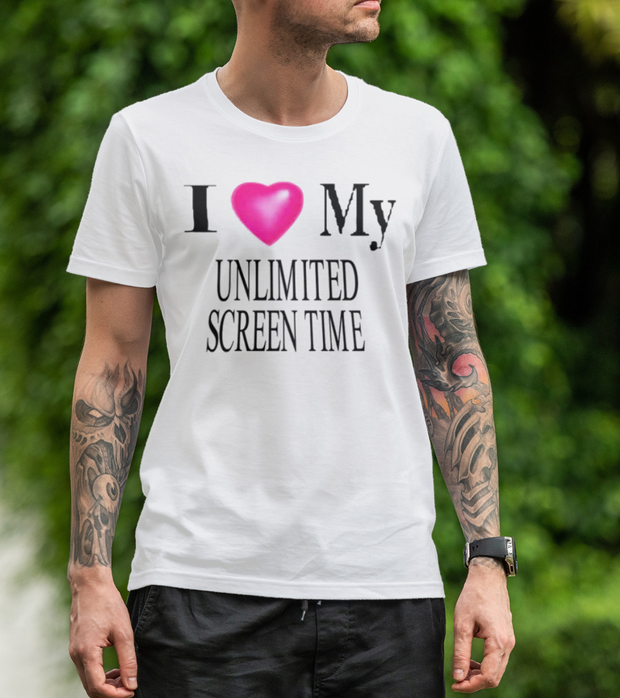 I Love My Unlimited Screen Time Heart T-Shirt
