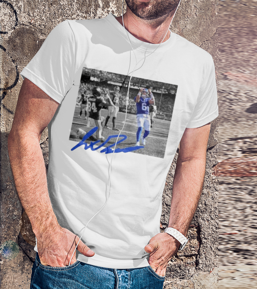 Jaxson Dart Touchdown Celebration New York Football Fan 84 Signature T-Shirt
