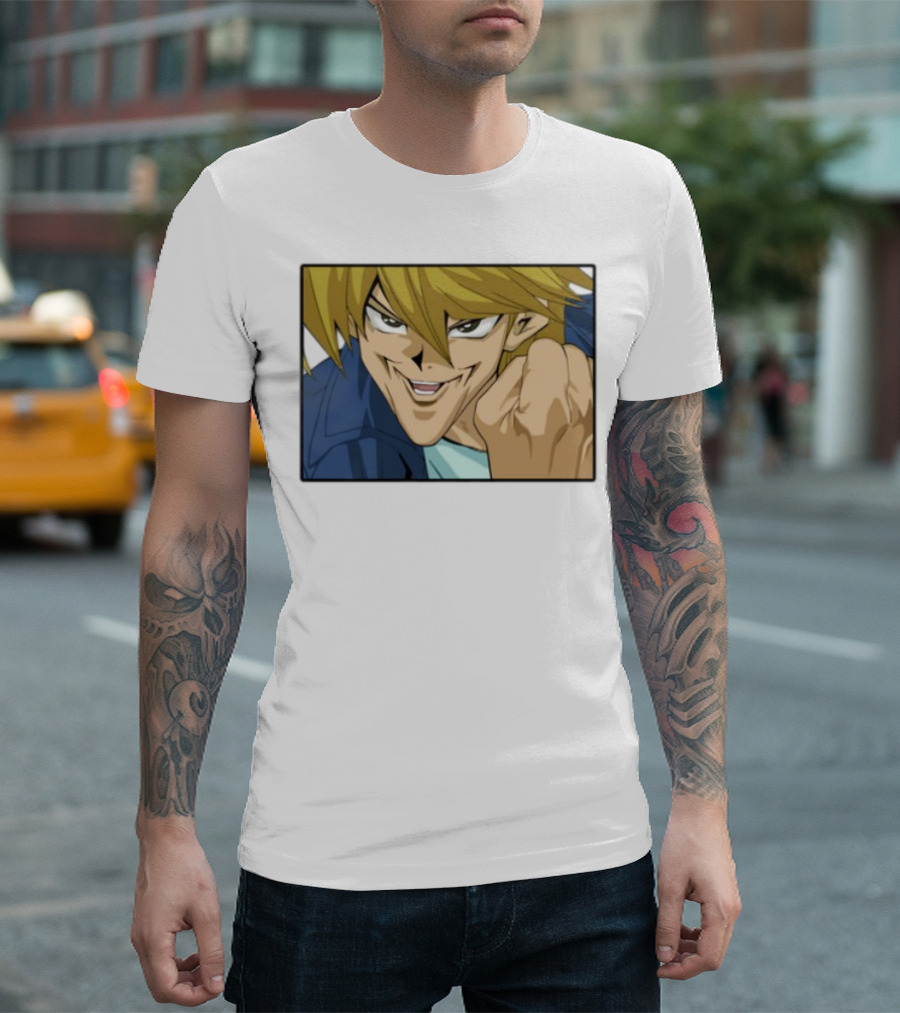 Joey Wheeler Anime Character Fist Pump Enthusiastic Expression T-Shirt