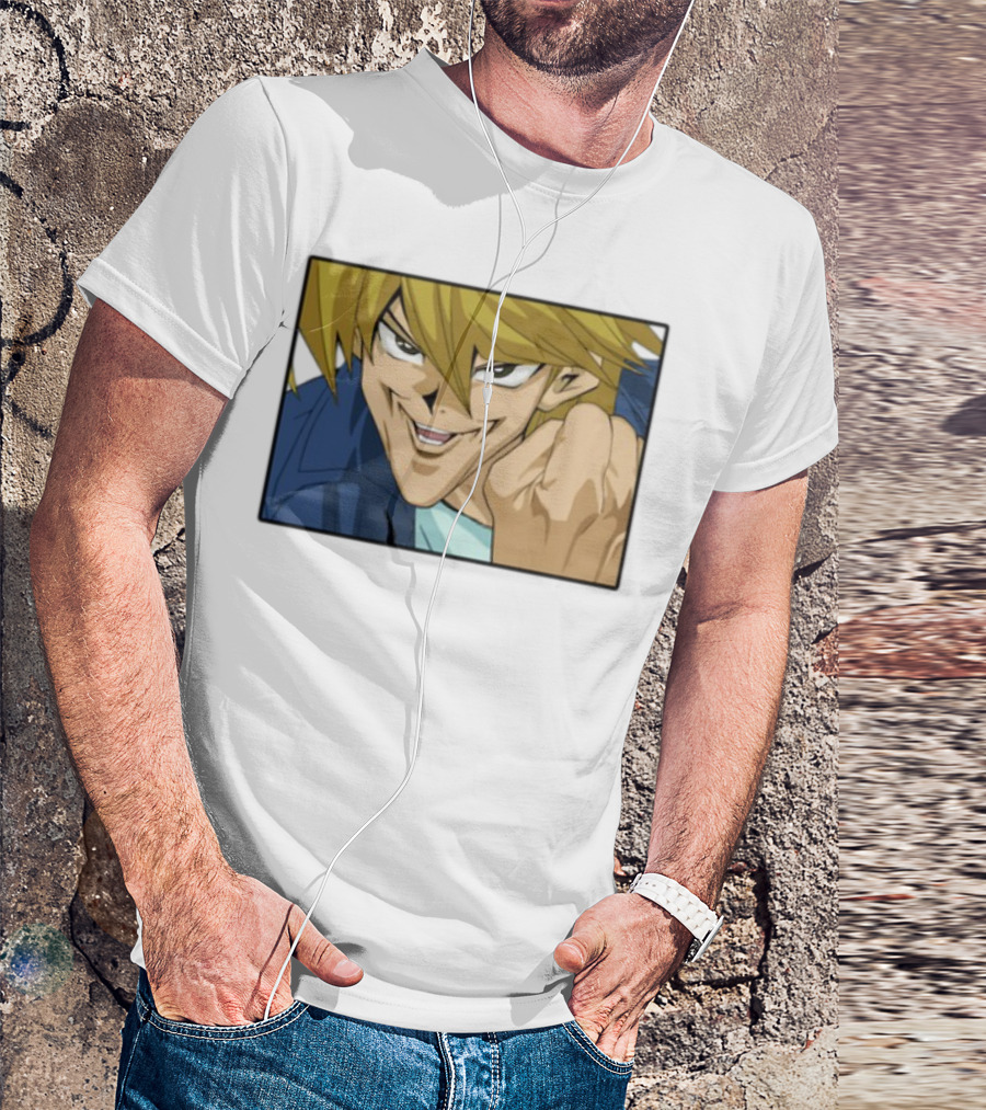 Joey Wheeler Anime Character Fist Pump Enthusiastic Expression T-Shirt