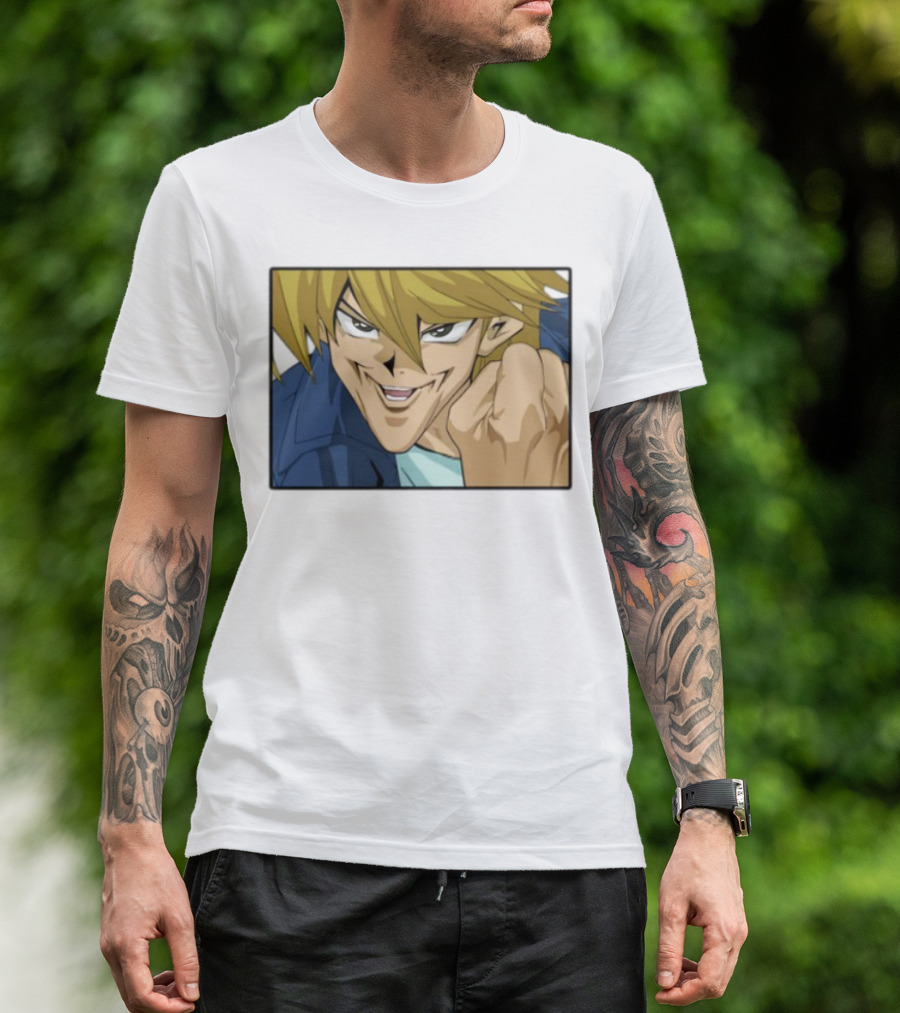 Joey Wheeler Anime Character Fist Pump Enthusiastic Expression T-Shirt