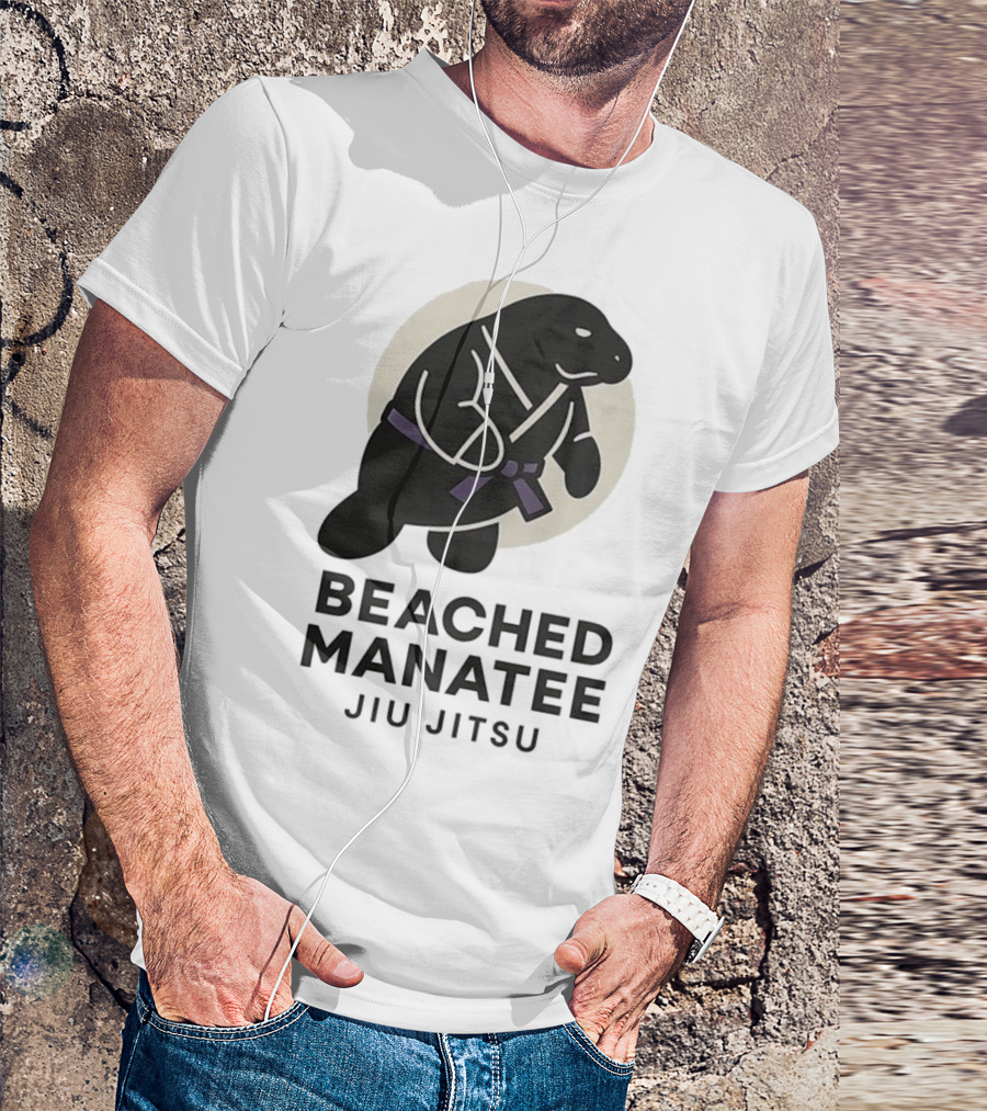 Beached Manatee Jiu Jitsu Black Belt Martial Arts Humor T-Shirt