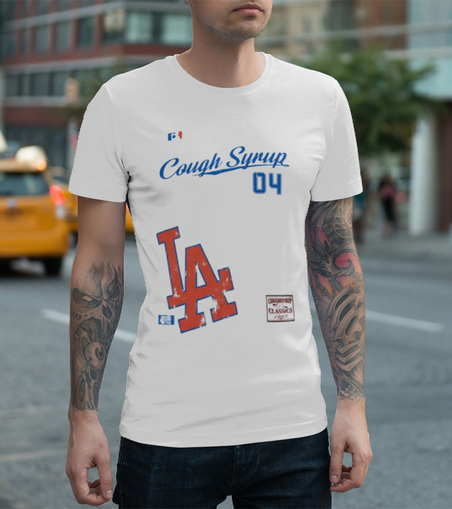 Cough Syrup 04 Los Angeles Dodgers LA Logo Baseball T-Shirt