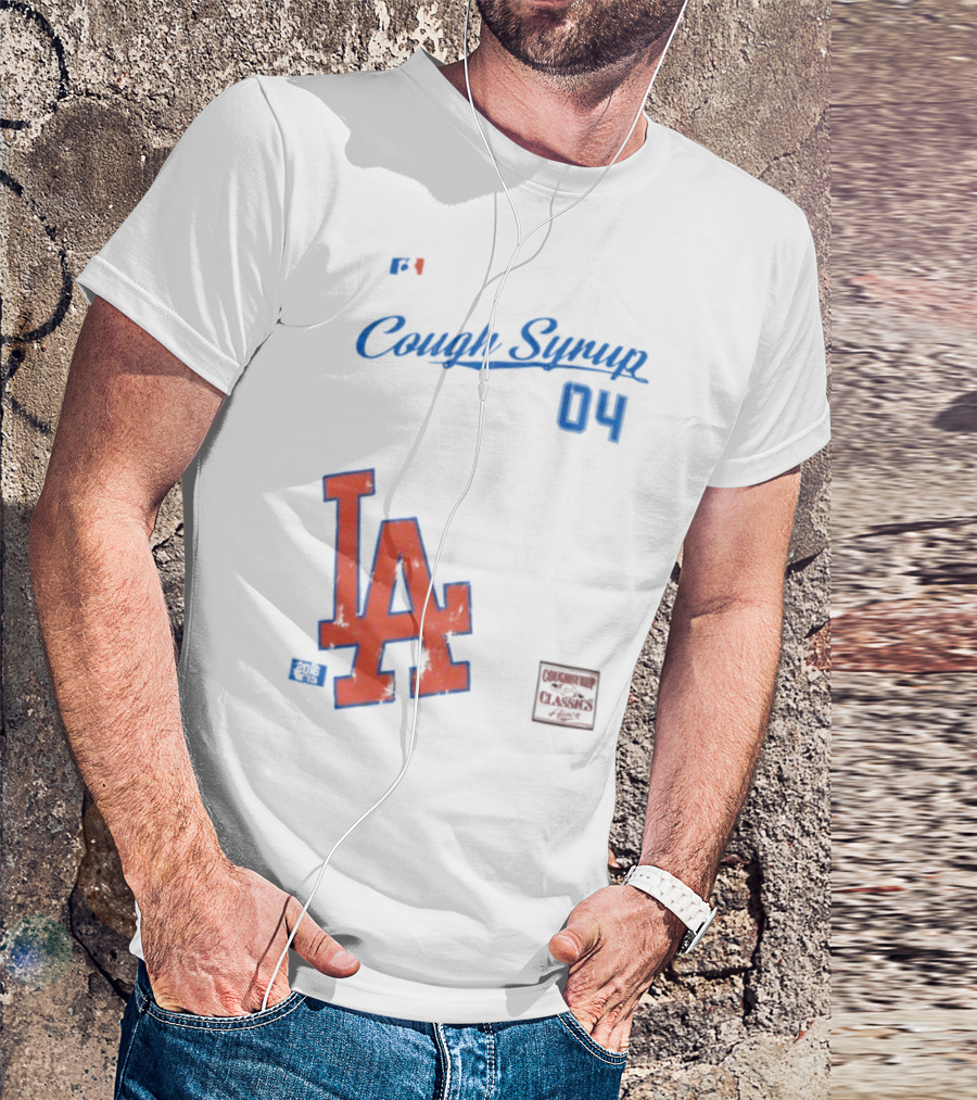 Cough Syrup 04 Los Angeles Dodgers LA Logo Baseball T-Shirt