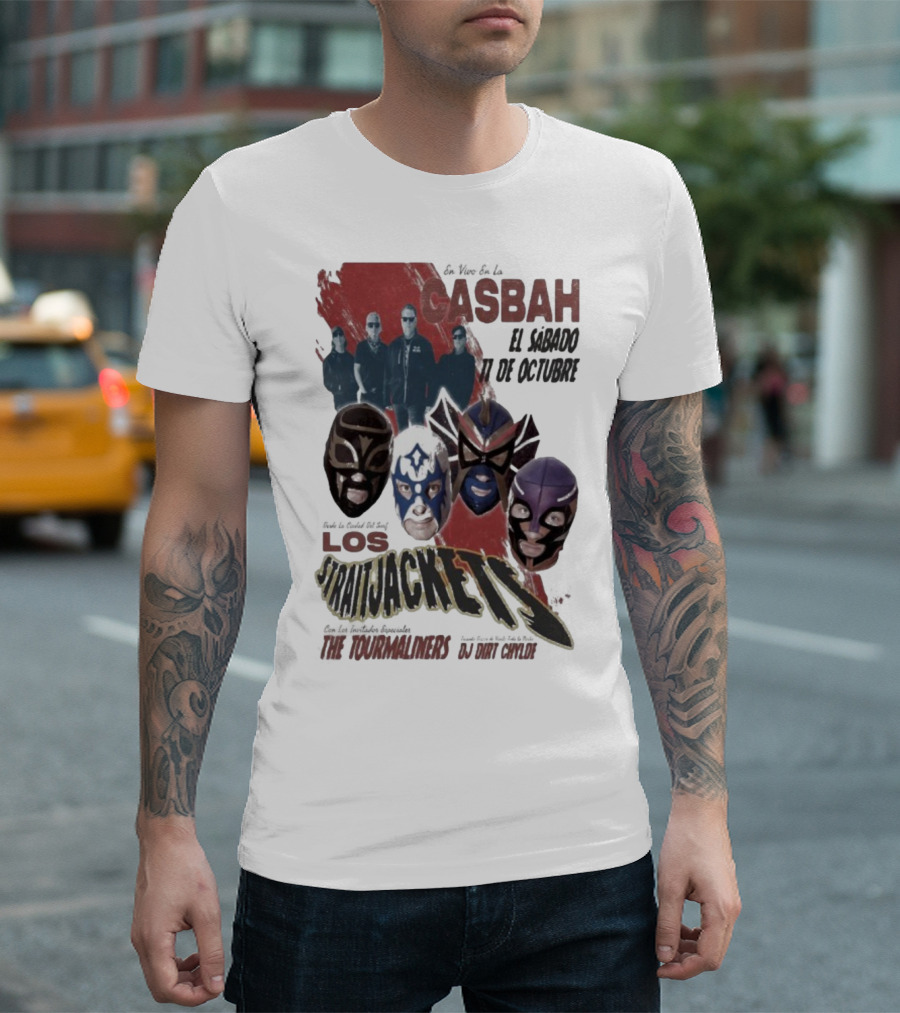 Los Straitjackets Y The Tourmaliners En Vivo El Sábado 11 De Octubre En Casbah San Diego T-Shirt