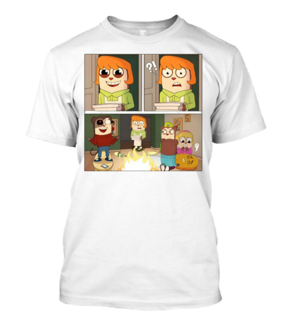 Maxdesignpro Cartoon Pizza Delivery Surprise Comic Strip T-Shirt