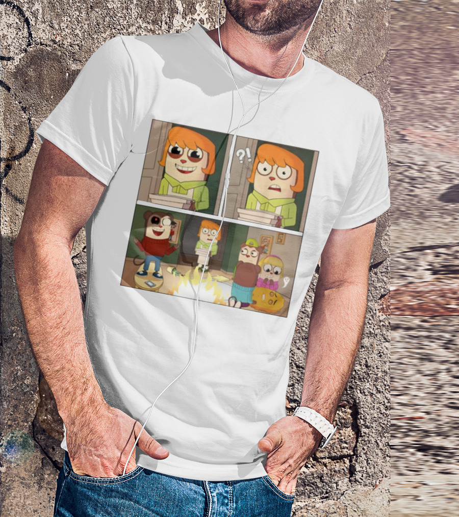 Maxdesignpro Cartoon Pizza Delivery Surprise Comic Strip T-Shirt