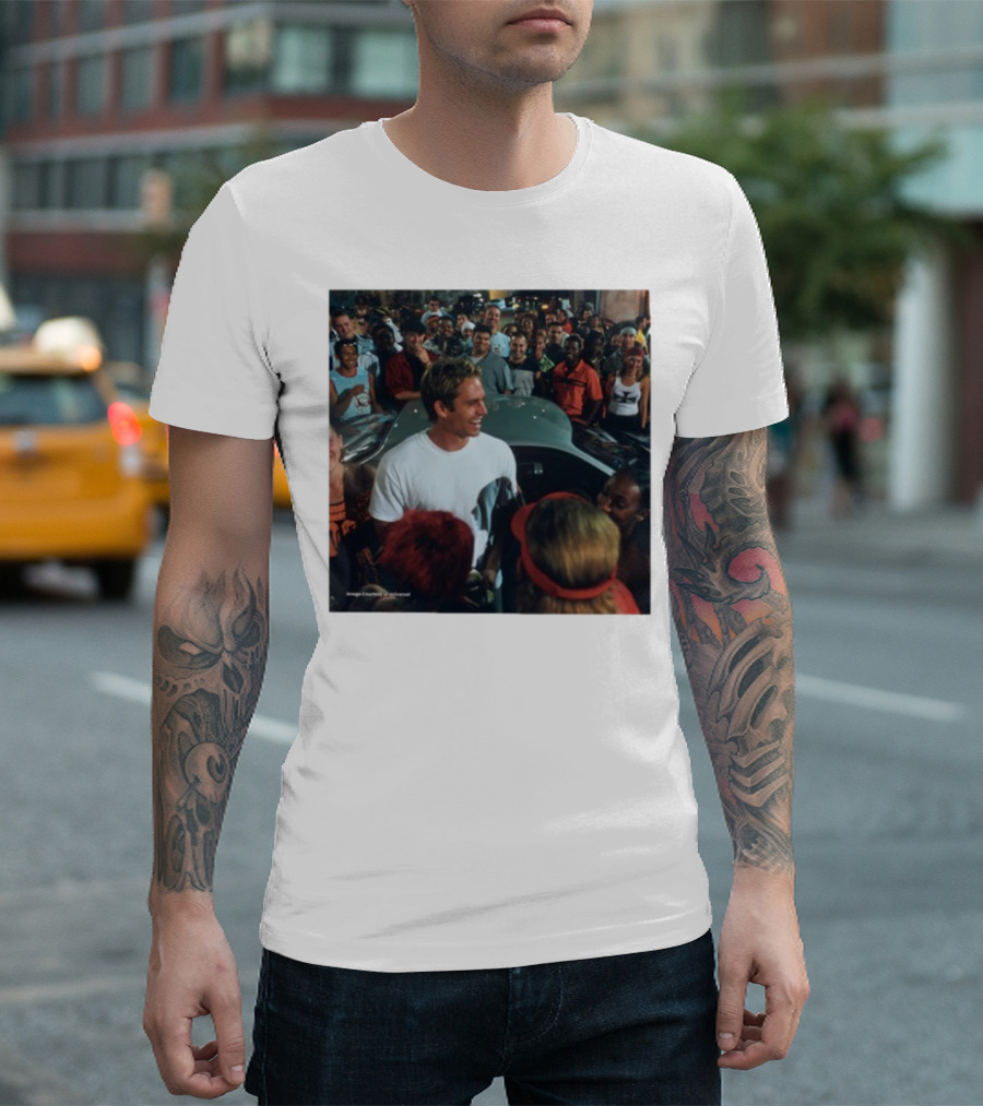 Paul Walker 51st Birthday Celebration Fast And Furious Scene T-Shirt