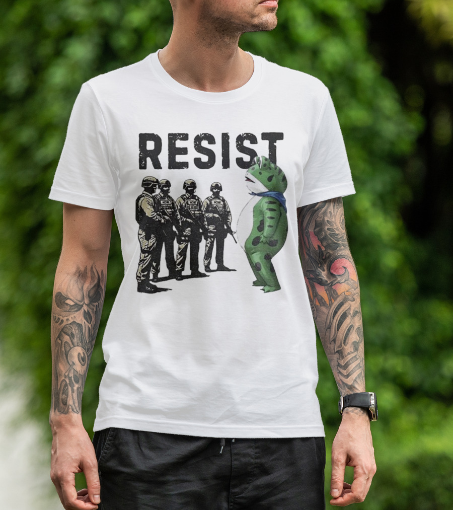 Portland Frog Resist Anti Fascism Anti Trump Protest Graphic T-Shirt