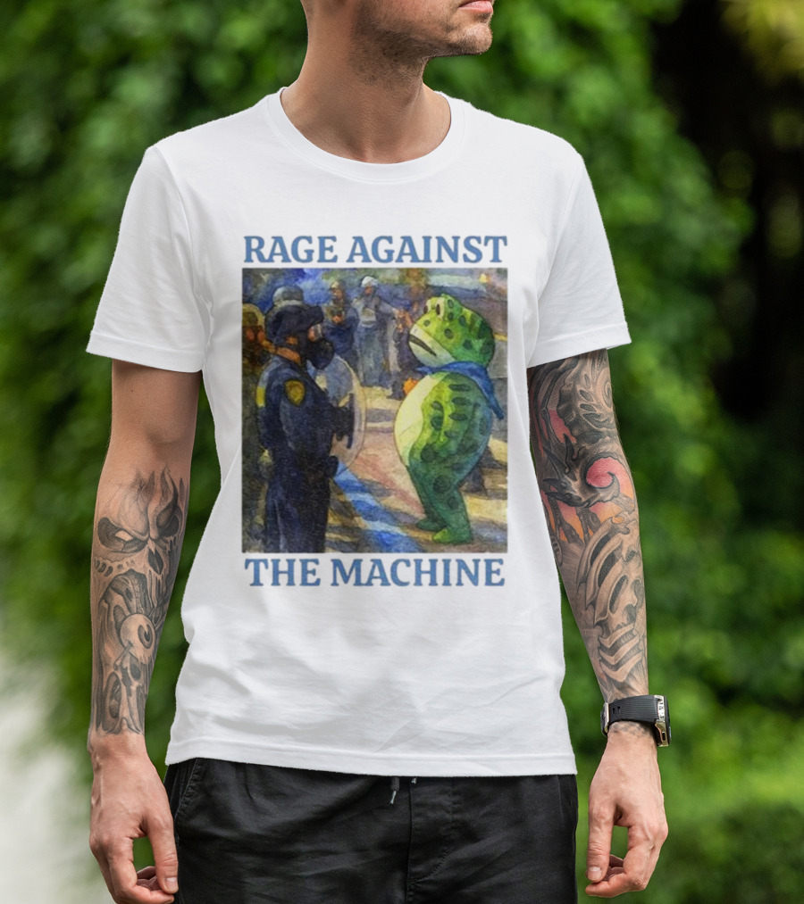 Rage Against The Machine Portland Frog Protest Scene T-Shirt