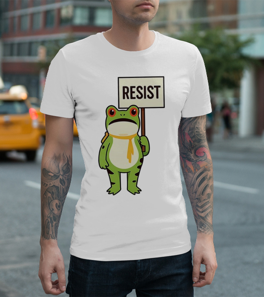 Resist Portland Frog Protest Anti ICE Sign T-Shirt