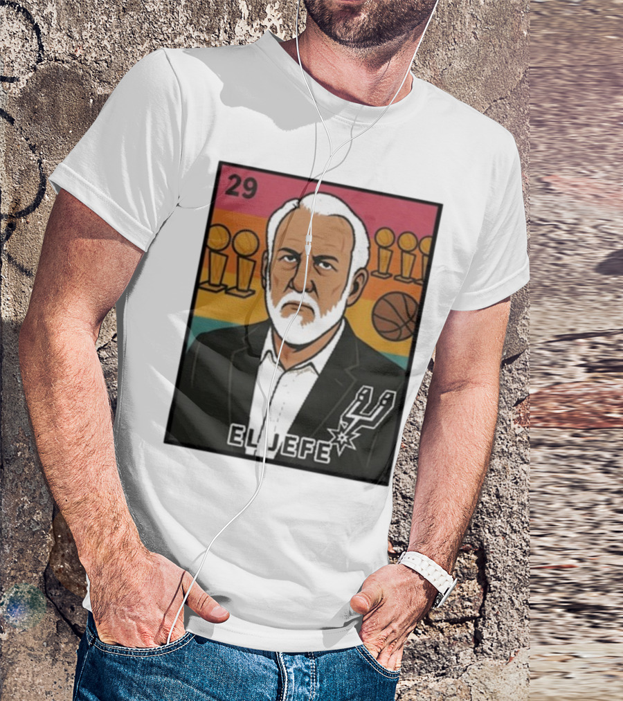 Porvida Popovich El Jefe San Antonio Spurs 29 Trophy T-Shirt