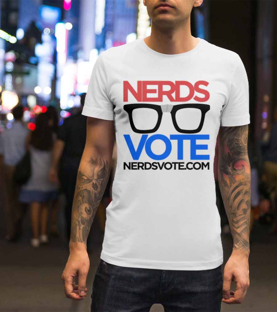 NERDSVOTE Steve Blum Collaboration Nerds Vote Initiative T-Shirt