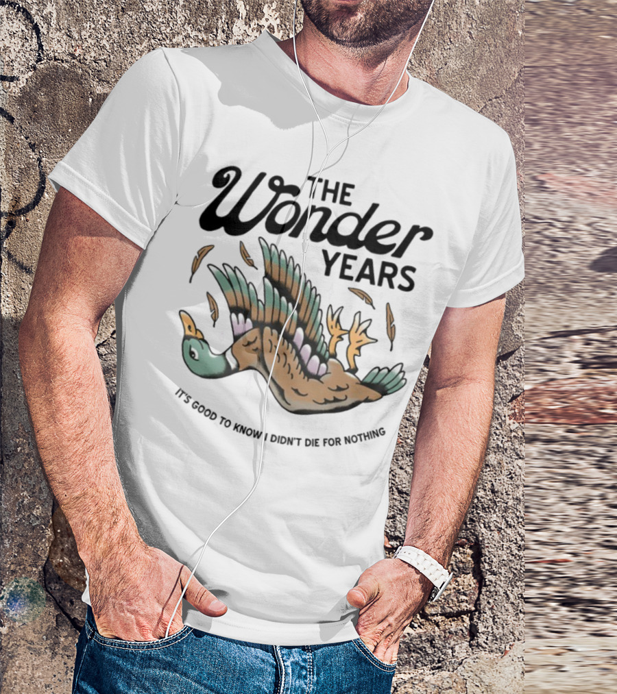 The Wonder Years Mallard Flying Feathers Falling Design T-Shirt