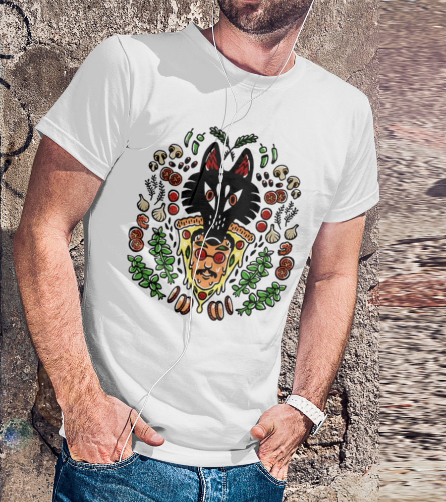 Wolf Pizza John Artistry Fusion With Toppings And Herbs T-Shirt