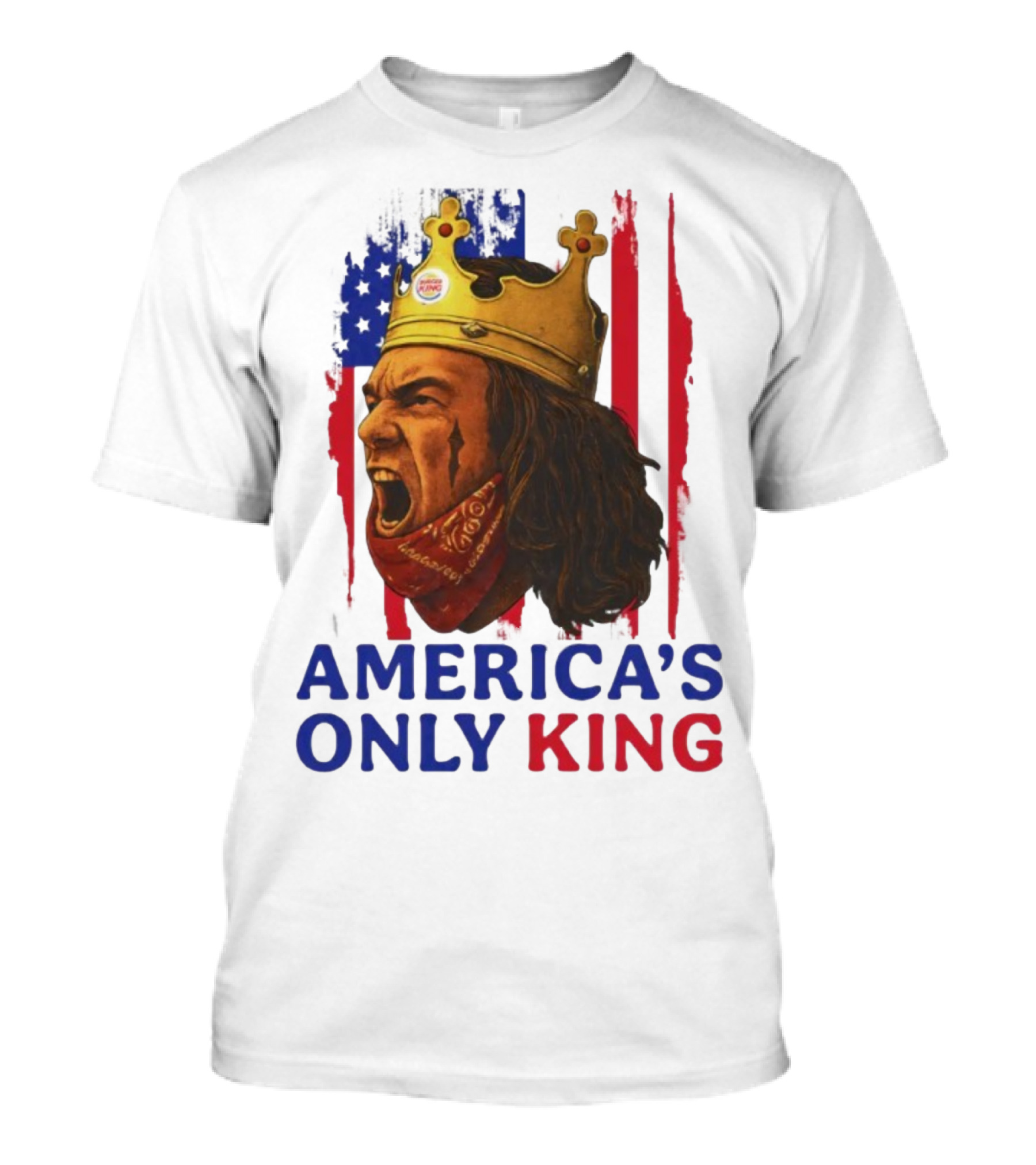 America's Only King Burger King Crown USA Theme T-Shirt