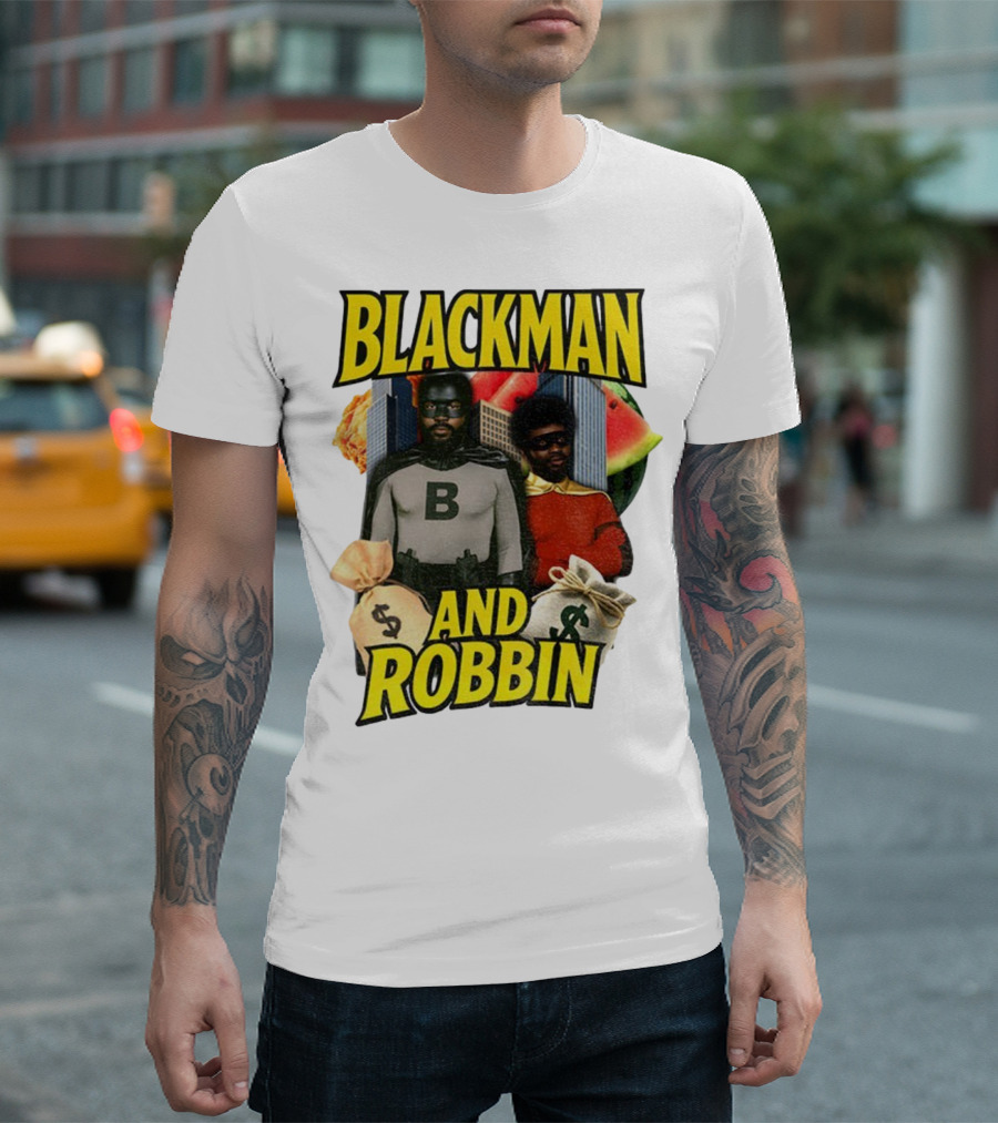 Blackman And Robbin Urban Twist Iconic Duo Bold Parody T-Shirt