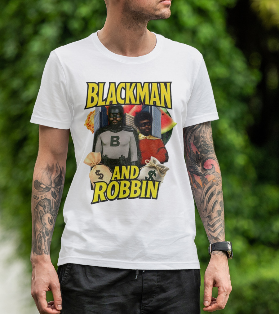 Blackman And Robbin Urban Twist Iconic Duo Bold Parody T-Shirt