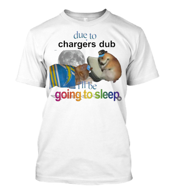 Chargers Dub Cats Sleeping Under Moon Going To Sleep T-Shirt