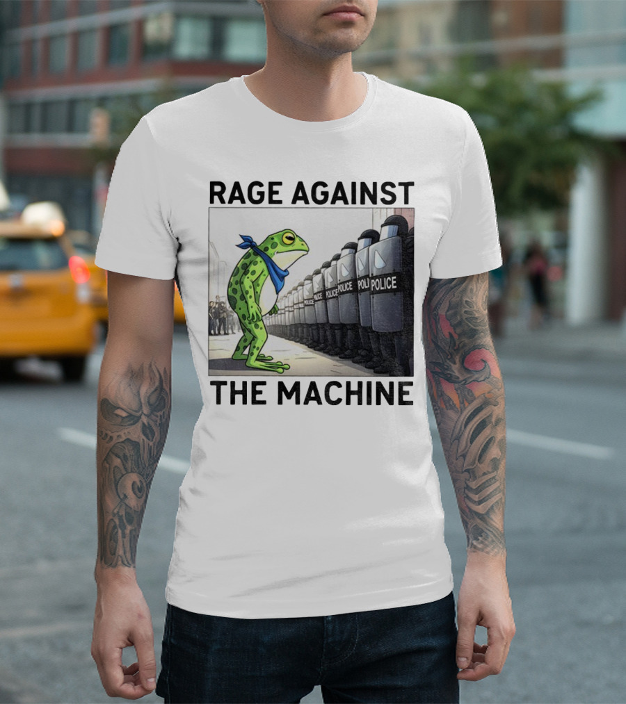 Rage Against The Machine Portland Frog Police Anti-Fascism Vintage T-Shirt