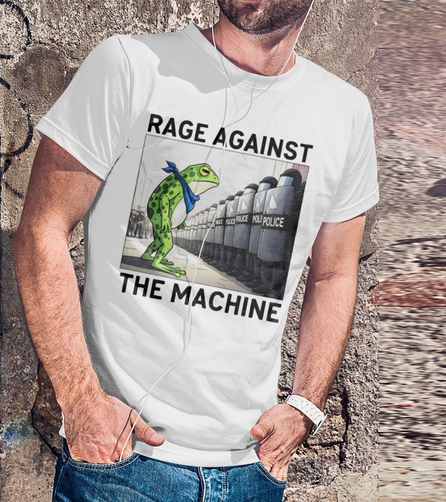 Rage Against The Machine Portland Frog Police Anti-Fascism Vintage T-Shirt