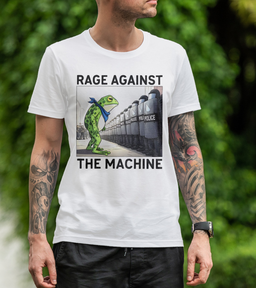 Rage Against The Machine Portland Frog Police Anti-Fascism Vintage T-Shirt