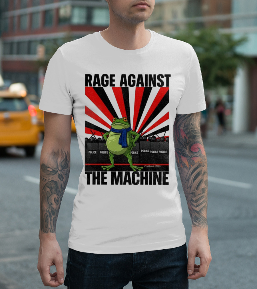 Rage Against The Machine Portland Frog Police 2025 Anti Trump Vintage T-Shirt