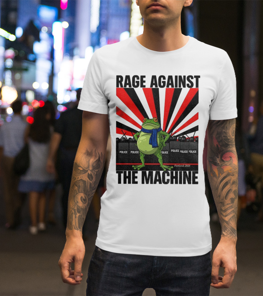 Rage Against The Machine Portland Frog Police 2025 Anti Trump Vintage T-Shirt