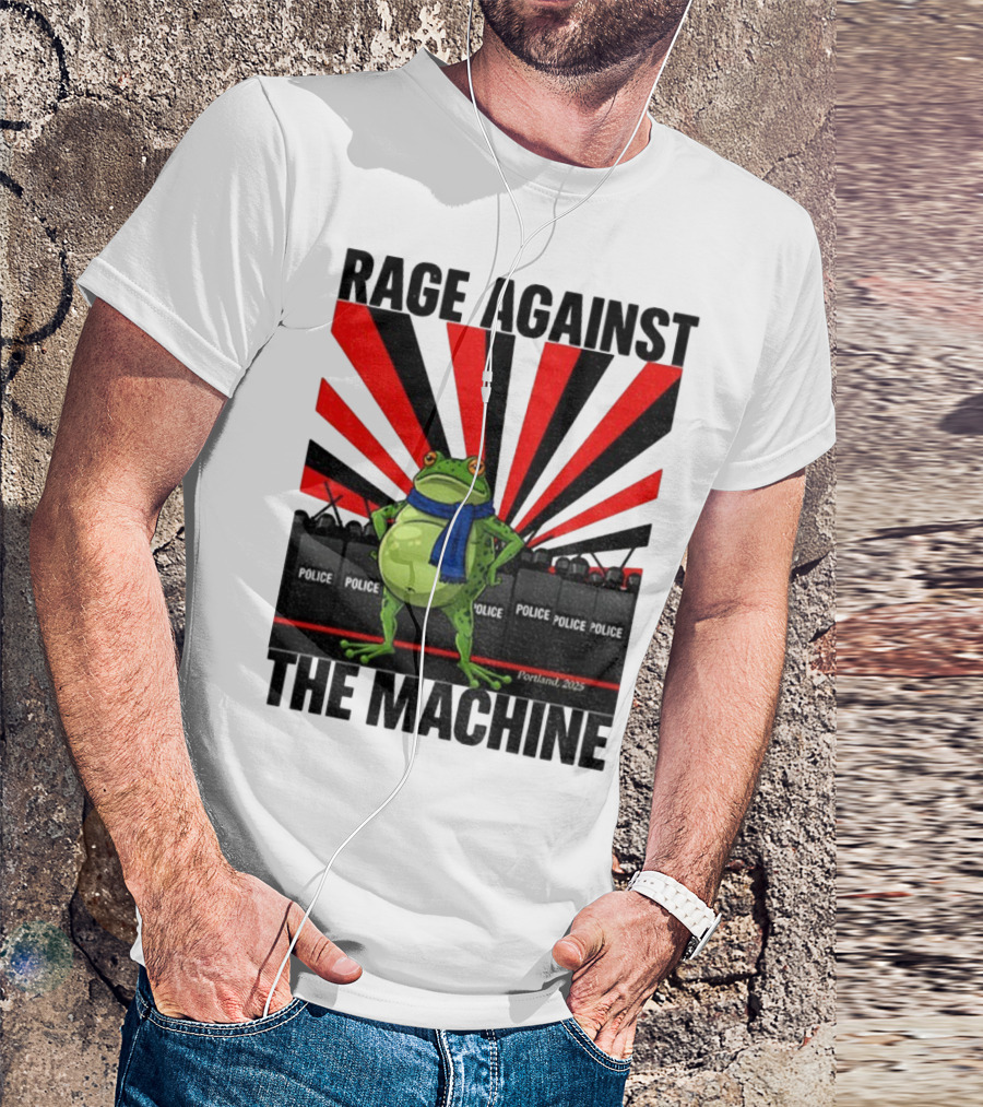 Rage Against The Machine Portland Frog Police 2025 Anti Trump Vintage T-Shirt