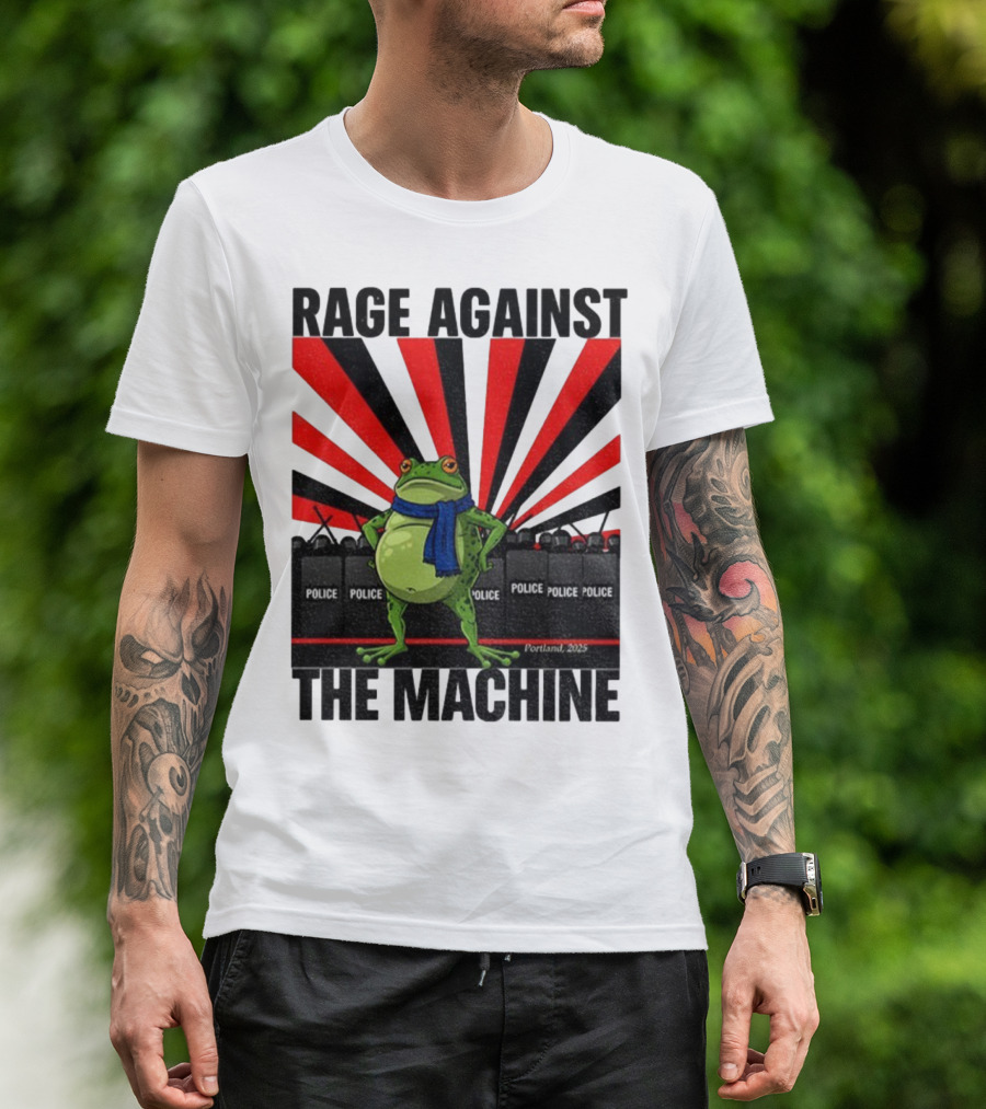 Rage Against The Machine Portland Frog Police 2025 Anti Trump Vintage T-Shirt