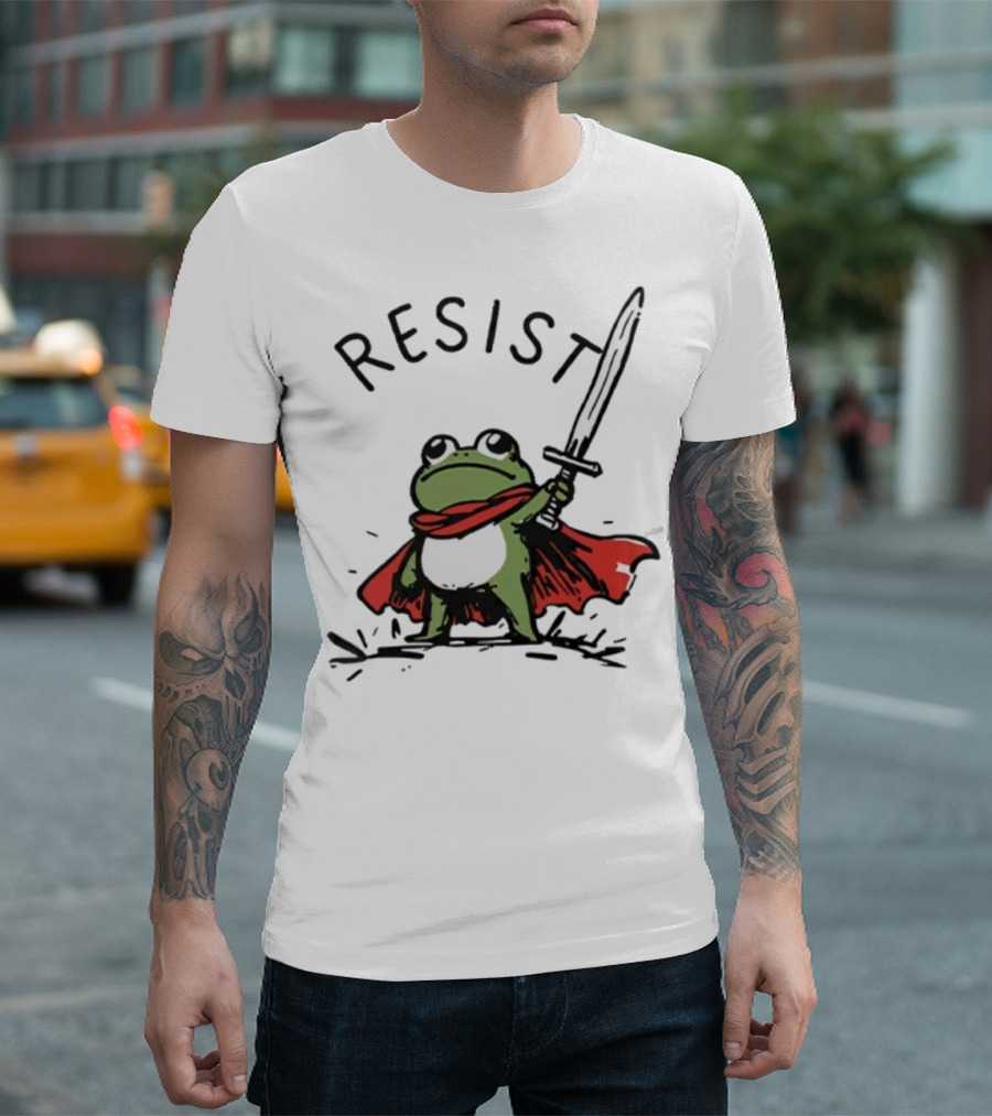 Portland Frog Resist Sword Cape T-Shirt