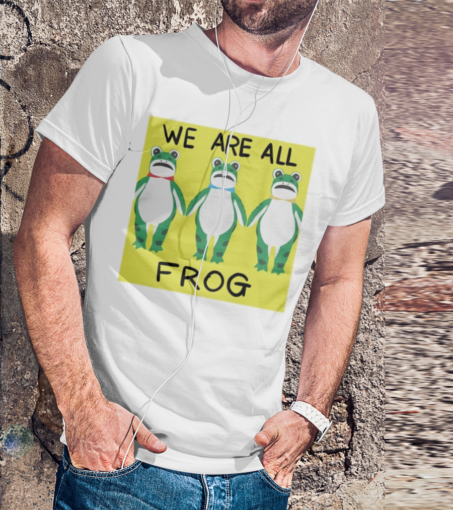 Portland Frog We Are All Frog Trio Colorful Cartoon Style T-Shirt